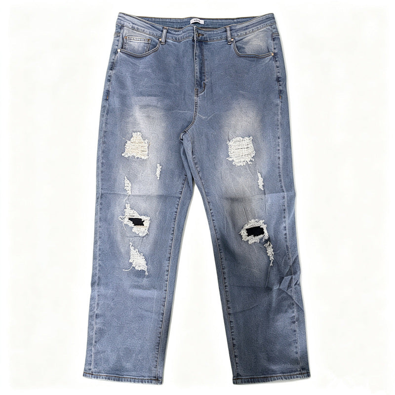 Herren Enganliegende Ripped Jeans Drune
