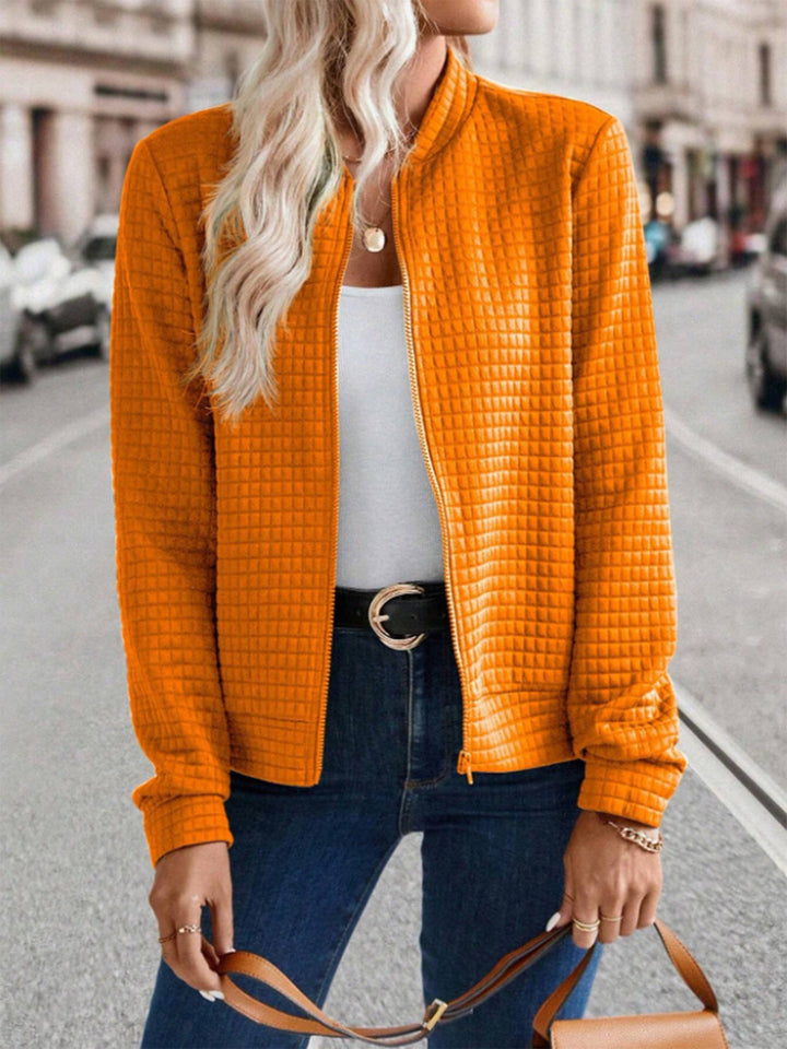 Damen modische Steppjacke mit hohen Kragen und Reißverschluss Drune