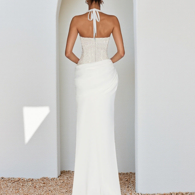Damen Glamouröses Abendkleid mit funkelnden Pailletten und figurformendem Design Drune