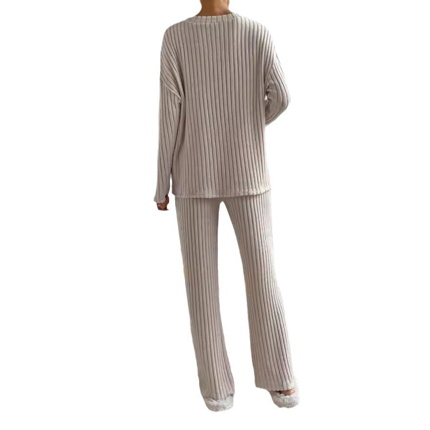 Damen Lässiges Freizeitsweat-Set mit V-Ausschnitt und weitem Schnitt Drune