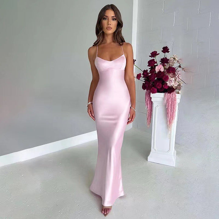 Damen elegantes Kleid mit schmalem Schnitt und trägerloser Silhouette Drune