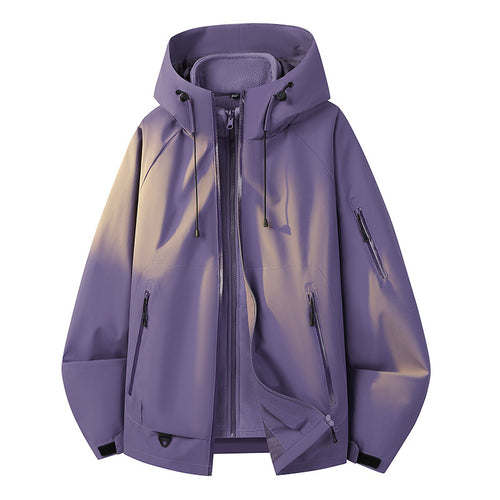 Herren Funktionsjacke mit verstellbarem Kapuzenverschluss Drune