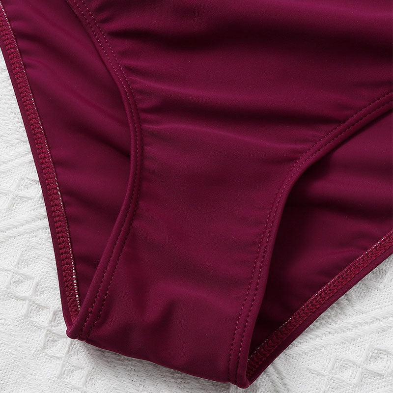 Damen Sportlicher Badeanzug mit schickem Rüschensaum Drune