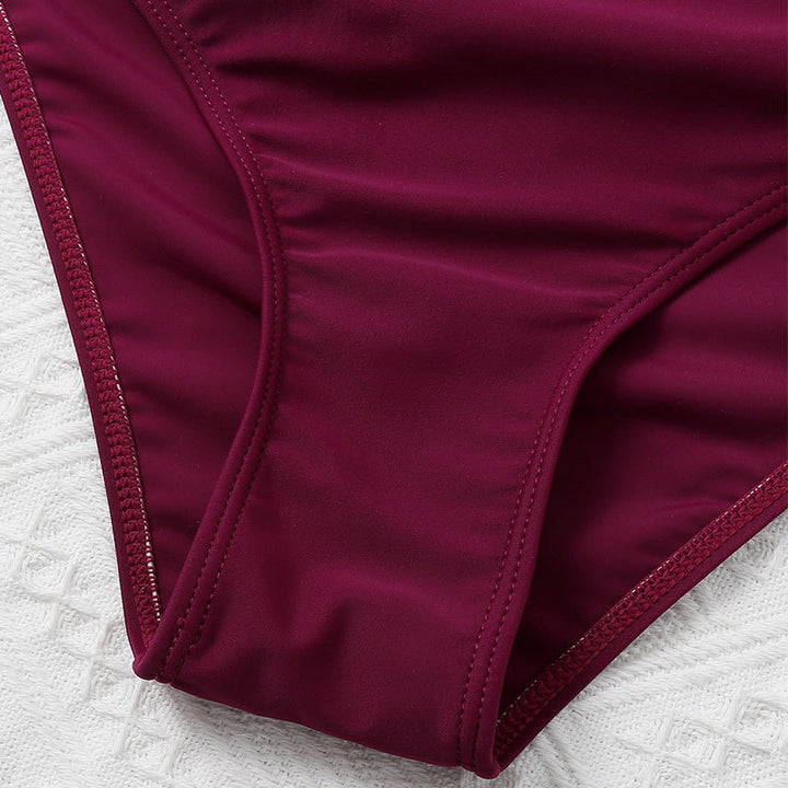 Damen Sportlicher Badeanzug mit schickem Rüschensaum Drune