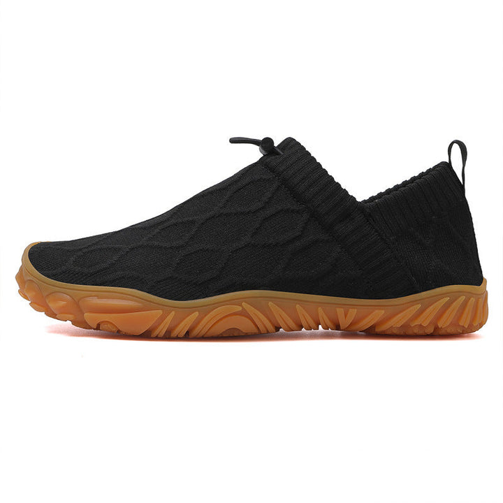 Unisex nan Hybrid-Slipper für Indoor und Outdoor mit elastischem Strickschaft, Zugstopper und profilierter Gummisohle Drune