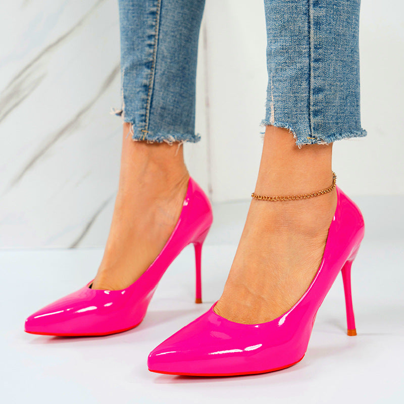Damen Hochhackige Pumps mit glänzendem Lackfinish und eleganter Silhouette Drune