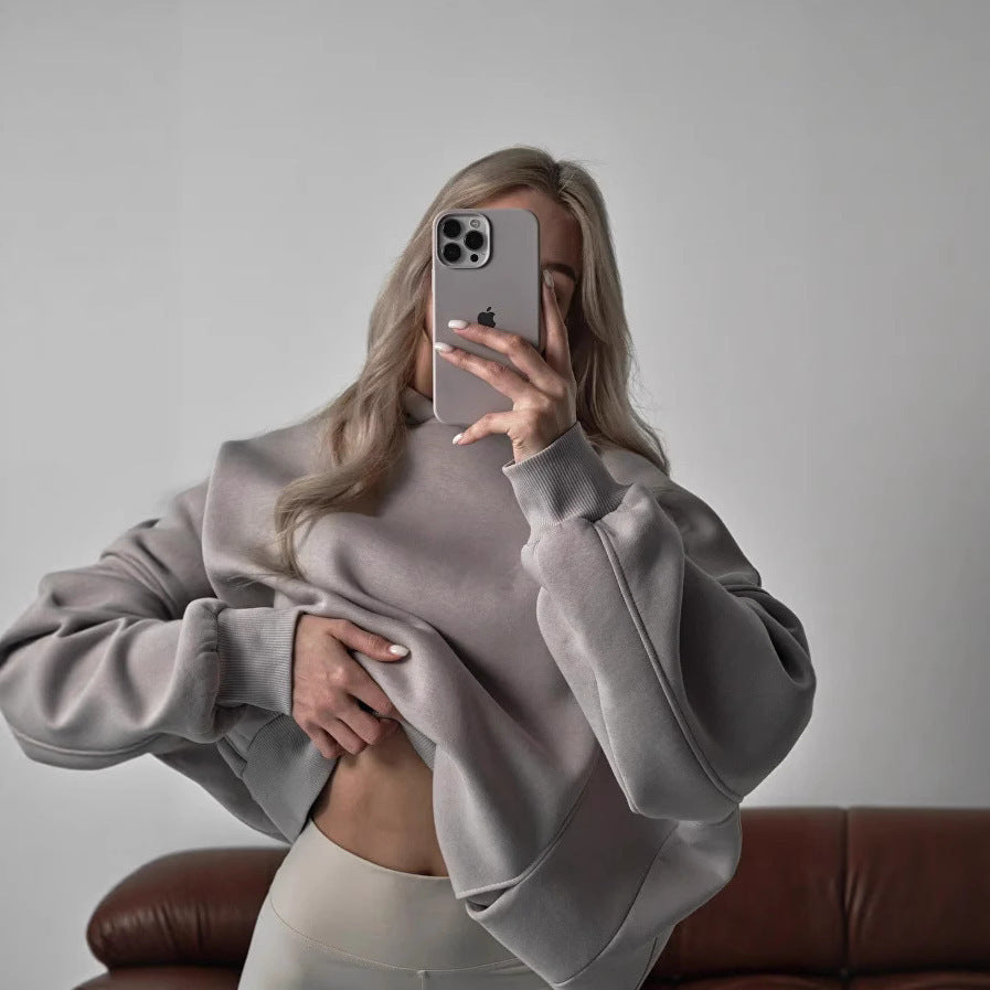 Damen oversized Kapuzenpullover mit extraweiter Passform und tief geschnittener Kapuze Drune