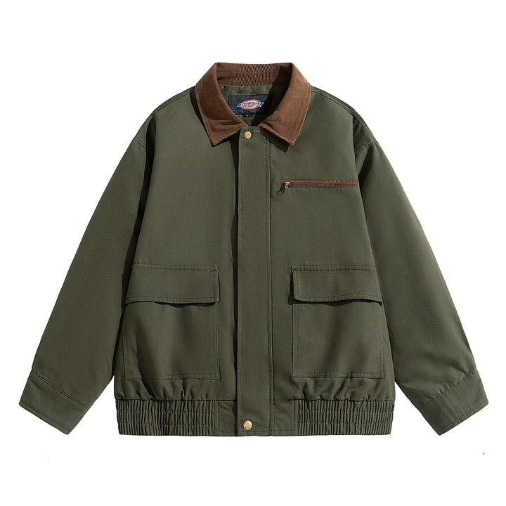 Herren Oversize-Utility-Fieldjacke mit Cordkragen, elastischem Saum & Pattentaschen Drune