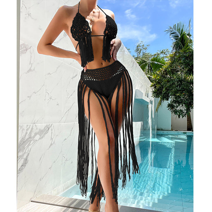 Damen Häkel-Bikini-Set mit fransigen Akzenten und einzigartigem Schnitt Drune