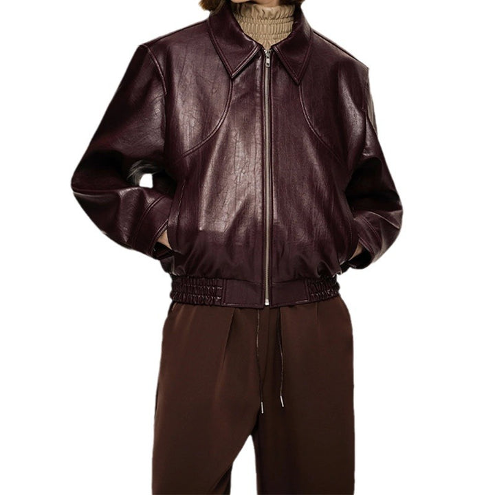 Damen Kunstlederjacke mit lässigem Schnitt und Reißverschluss Drune