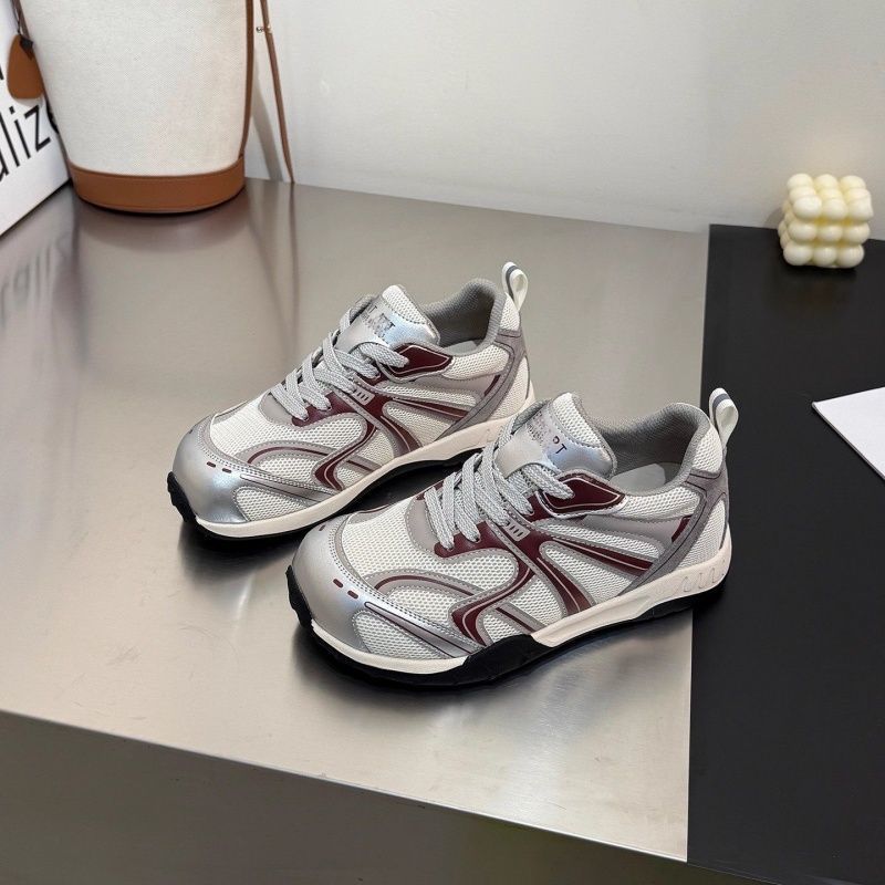 Damen Sportive Retro-Chunky-Sneaker mit atmungsaktivem Mesh und robuster Profilsohle Drune