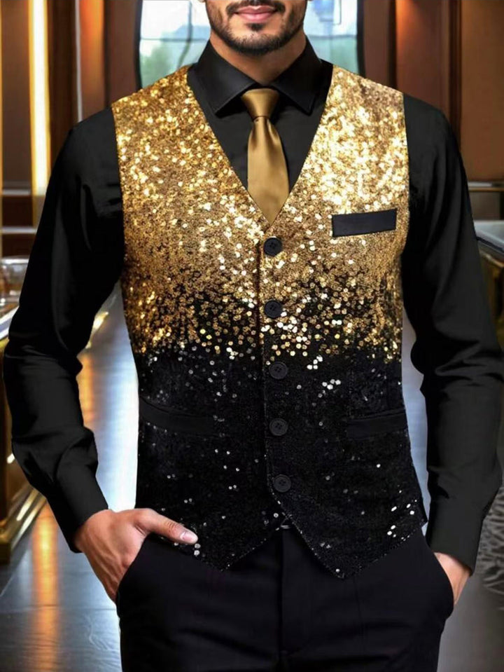 Herren Glitzernde Festtagsweste Drune