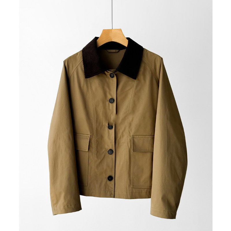 Damen Trendige Übergangsjacke mit hohem Kragen Drune