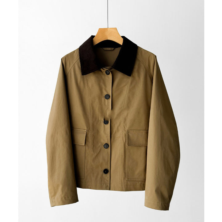 Damen Trendige Übergangsjacke mit hohem Kragen Drune