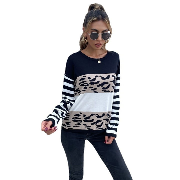 Damen Strickpullover mit Animal-Blockstreifen und Bretonärmeln Drune