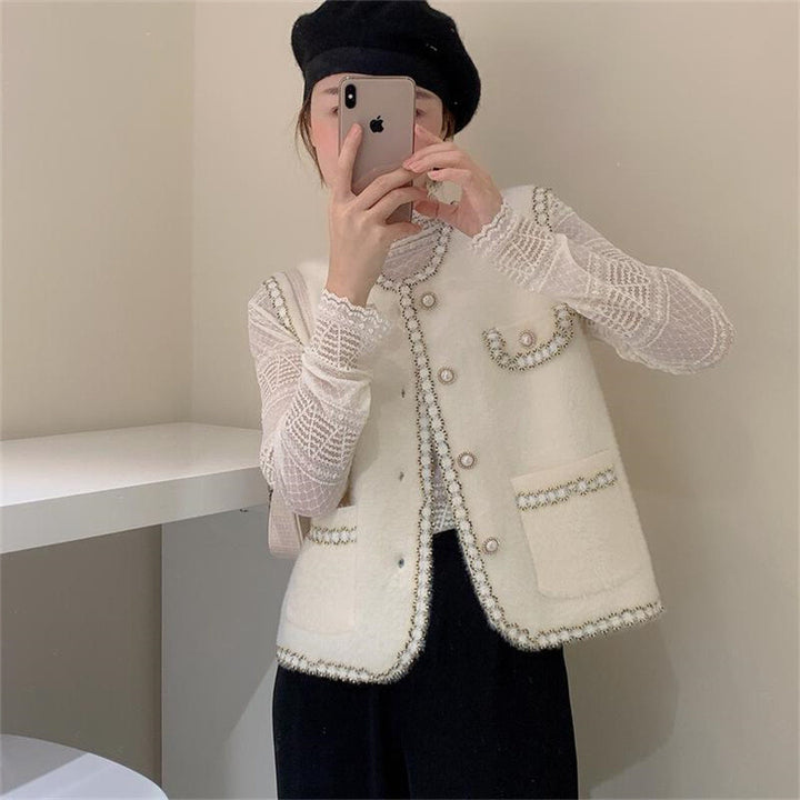 Damen Weste mit eleganter Perlenverzierung Drune