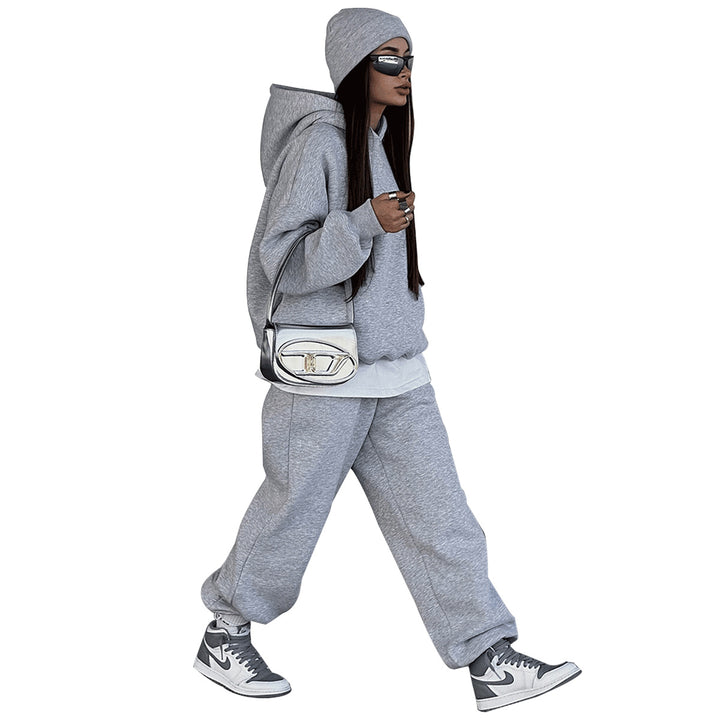 Damen Sportliches Hoodie und Jogginghose Set Drune