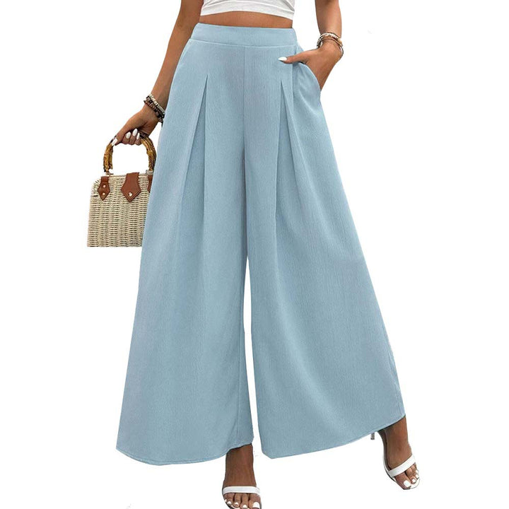 Damen weite Palazzo-Hose mit eleganten Falten und praktischem Taschen-Design Drune