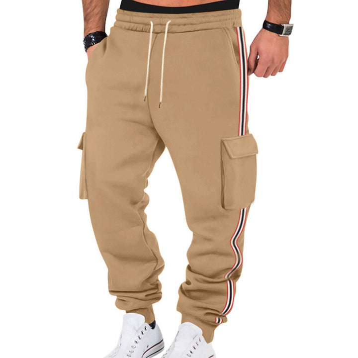 Herren nan sportliche Cargojogginghose mit Kordelzug und Klappentaschen Drune