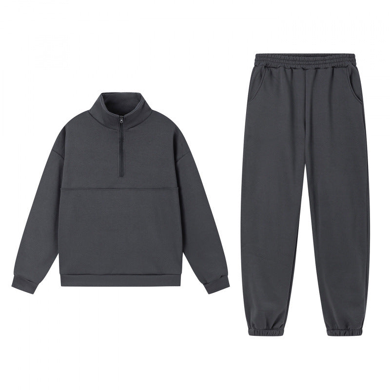 Damen Sportliches Sweatshirt-Set mit hohem Kragen und elastischen Bündchen Drune
