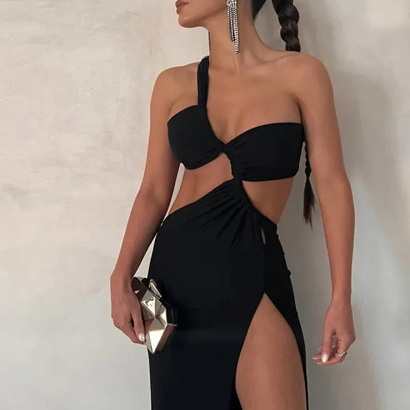 Damen Kleid mit asymmetrischem Design und raffiniertem Cut-Out Drune