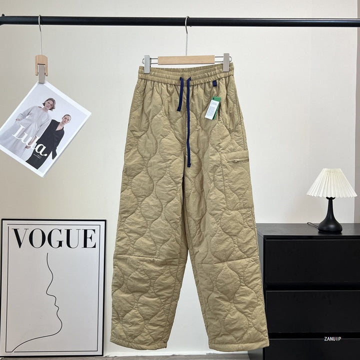 Damen gesteppte Freizeithose mit elastischem Bund und praktischen Eingrifftaschen Drune
