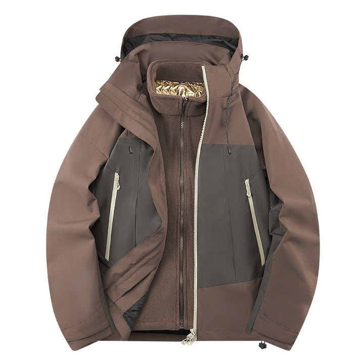 Herren zweilagige Softshell‑Outdoorjacke mit herausnehmbarem Fleece‑Innenlayer, wind‑ und wasserabweisend Drune