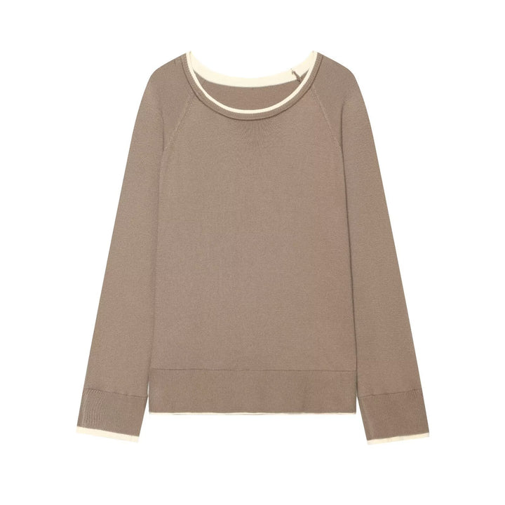 Damen Feiner Raglan-Pullover mit Rundhals und Lagenoptik Drune