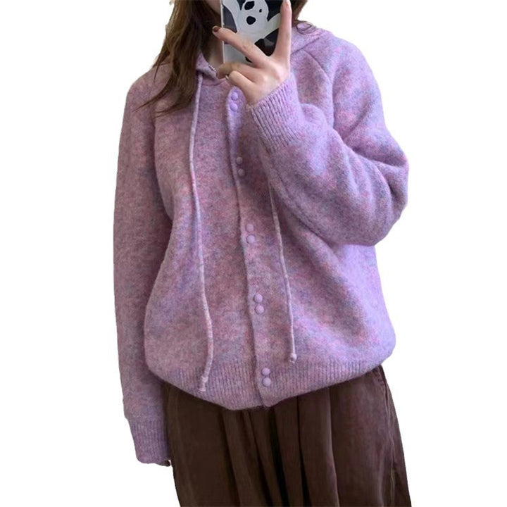 Damen lässiger Strickpullover mit Knopfdetail Drune