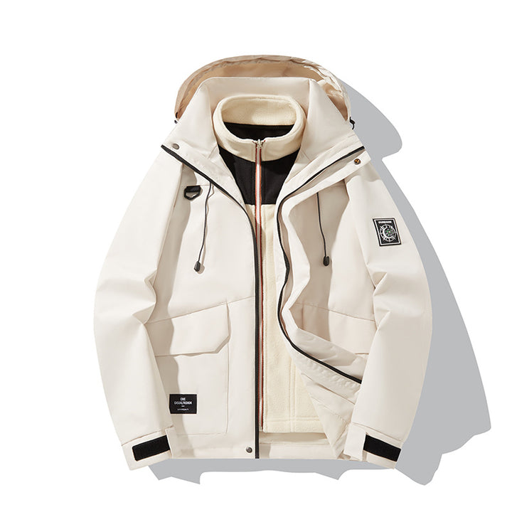 Herren Wetterfeste Outdoorjacke mit Kapuze Drune