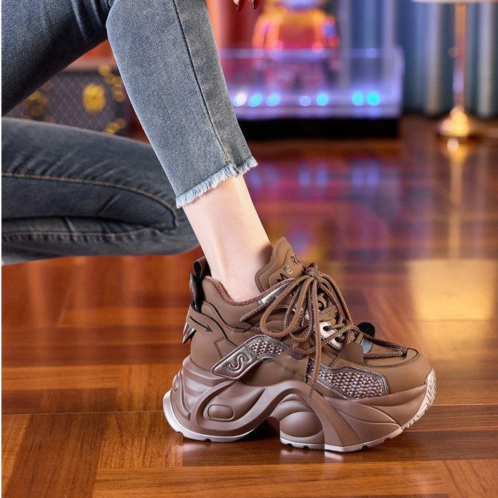 Damen Sportliche Chunky Sneakers mit modischem Profil und atmungsaktiver Konstruktion Drune