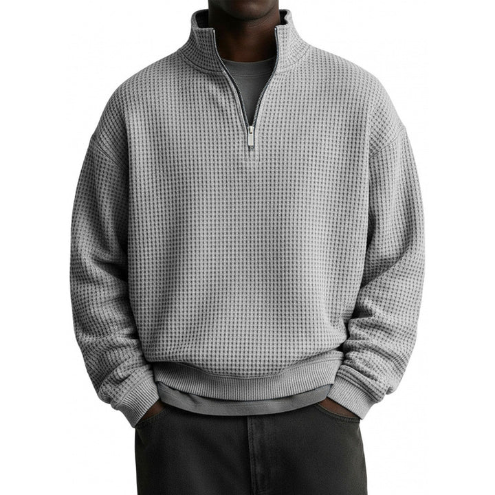 Herren Sportlicher Stehkragenpullover mit Reißverschluss Drune