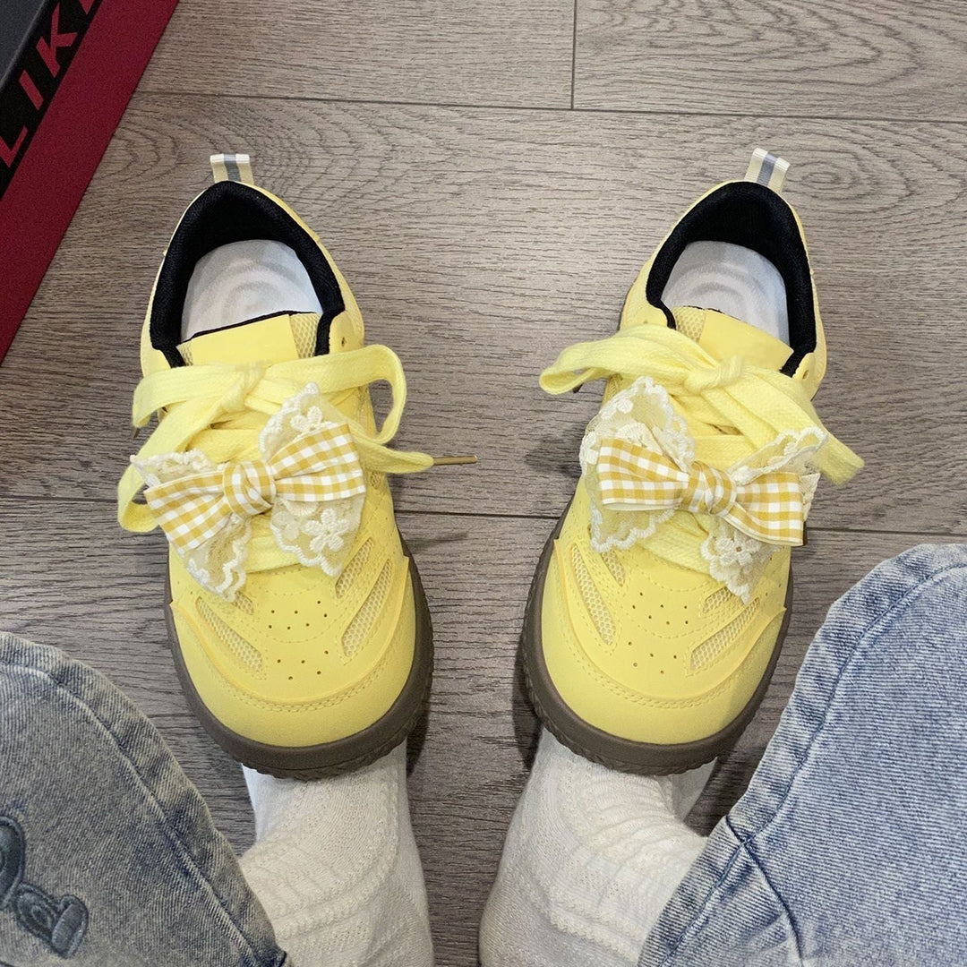 Damen Sneakers mit modischem Schleifen-Design und atmungsaktiver Sohle Drune