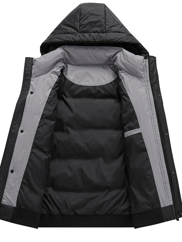 Herren Wattierte Stepp-Winterjacke mit Kapuze und winddichter Isolierung Drune