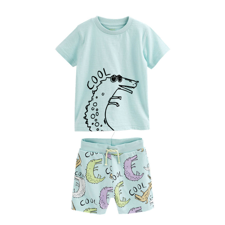 Jungen Kurzarm T-Shirt und Shorts Set Drune