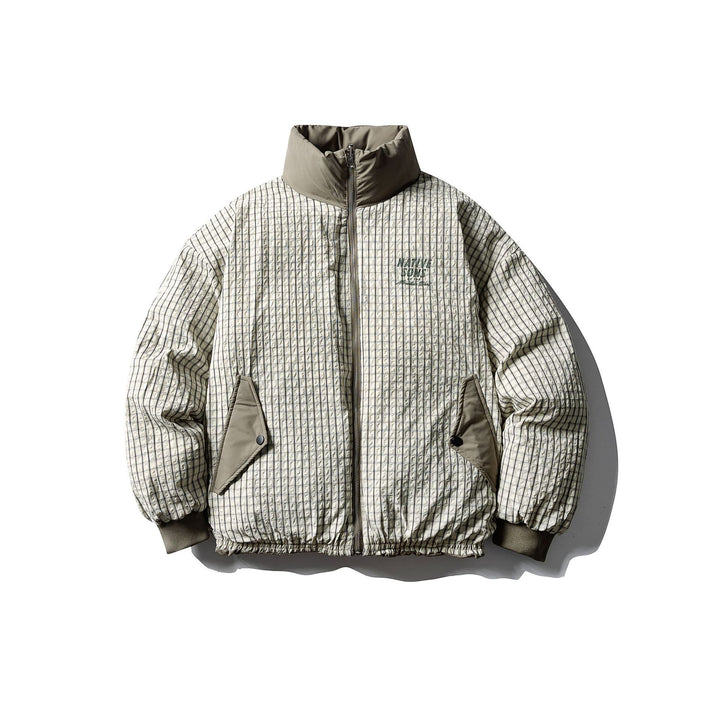 Herren Boxy-Pufferjacke mit hohem Stehkragen und minimalistischer Außenhülle Drune