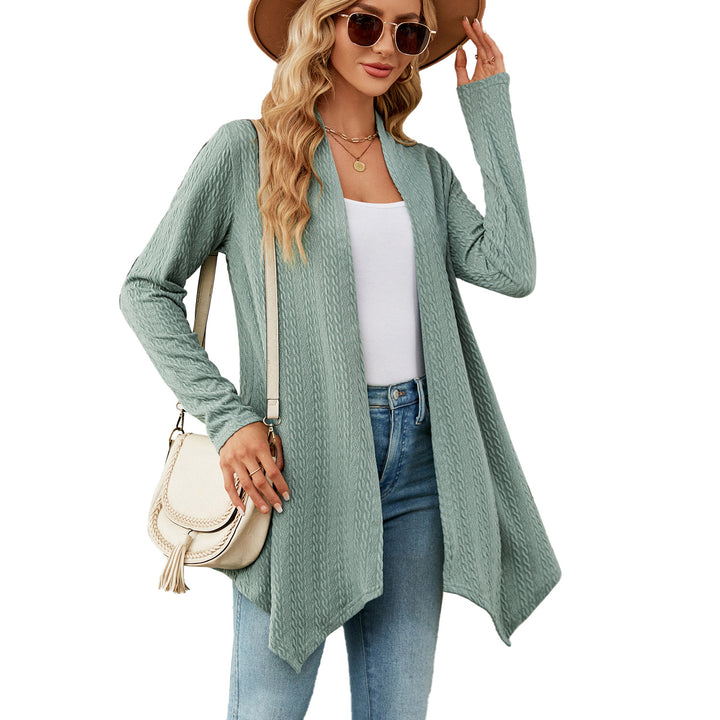 Damen Strickjacke mit strukturiertem Waffelmuster und offener Front Drune