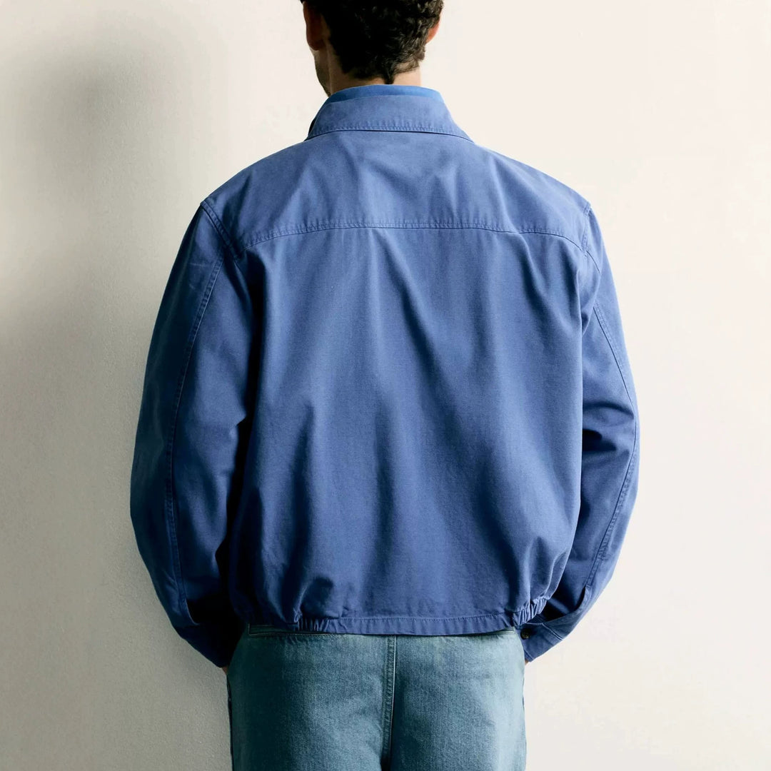 Herren Leichter Boxy-Blouson aus Baumwoll‑Twill mit Hemdkragen Drune