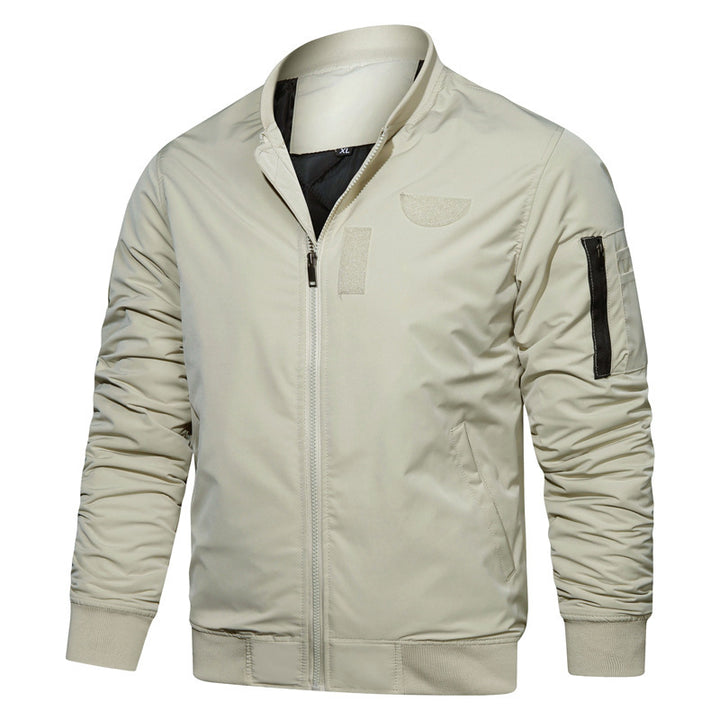 Herren leichter Nylon‑Bomber mit minimalistischem Stehkragen, Ärmel‑Organizer und windabweisender Shell Drune
