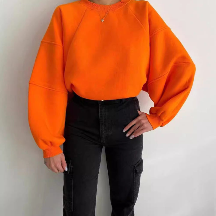 Damen Oversized Sweatshirt mit voluminösen Ärmeln Drune