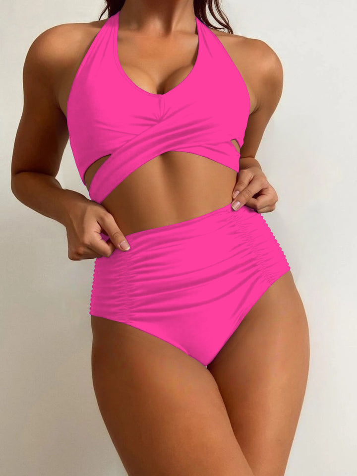 Damen Hochtailliertes Badeset mit stylischem Wickeldesign Drune