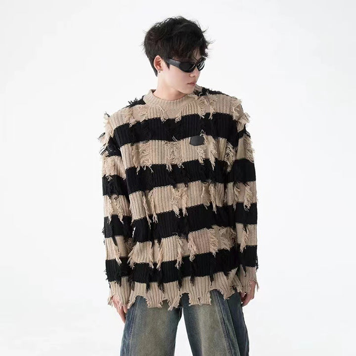 Herren Modischer Grobstrickpullover mit einzigartigem Design Drune