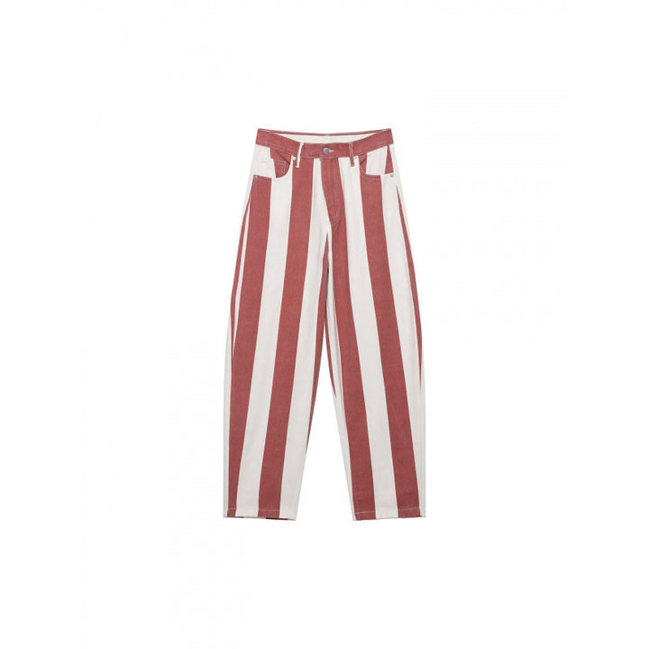 Damen Hochtaillierte weite Streifenjeans im Retro‑Look Drune