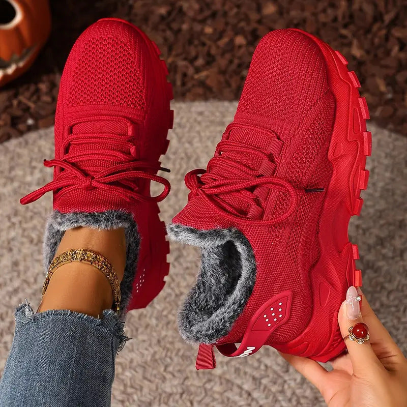 Damen Kuschelige Sneaker mit Fleece-Futter Drune