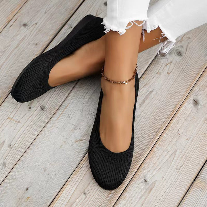 Damen bequeme Textil-Ballerinas im modernen Rippendesign Drune