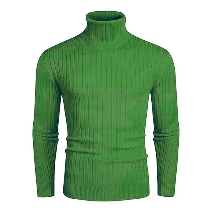 Herren eleganter Rollkragenpullover aus feinem Rippenstrick Drune
