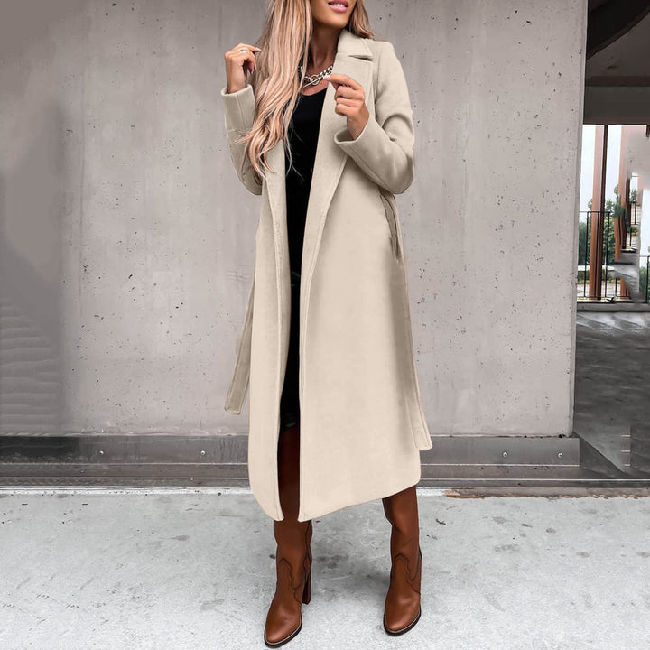 Damen eleganter und warmer Wollmantel Drune