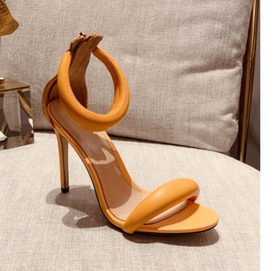 Damen High Heel Riemchensandalen mit Knöchelriemen Drune