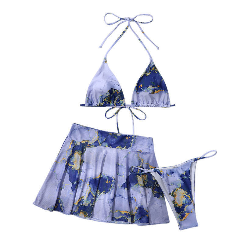 Damen Triangel-Bikini-Set mit schickem Wickelrock Drune