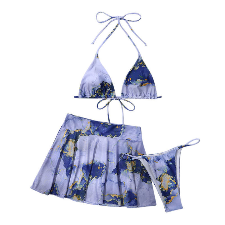 Damen Triangel-Bikini-Set mit schickem Wickelrock Drune